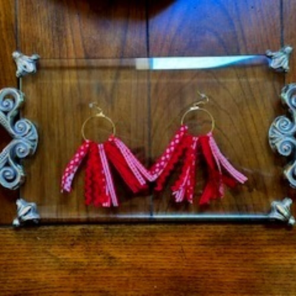 Scarlet Ribbon Glam: Gold Hoop Earrings